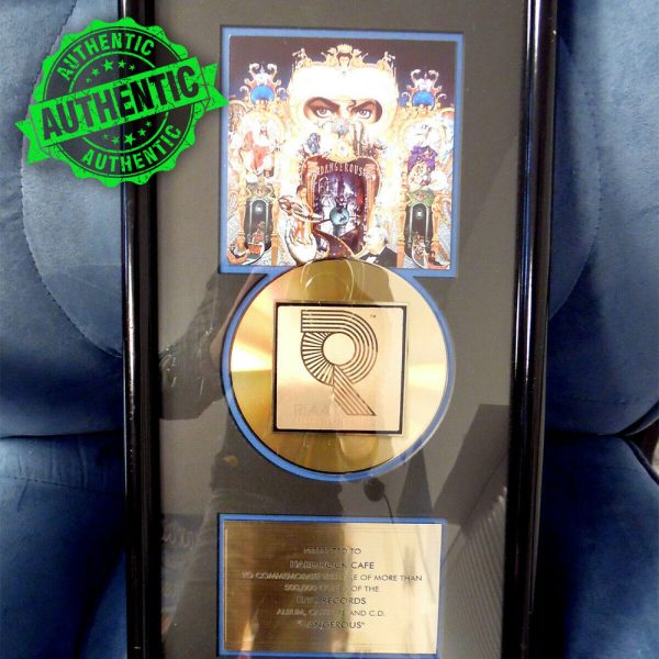 Michael Jackson Dangerous CD RIAA gold Award